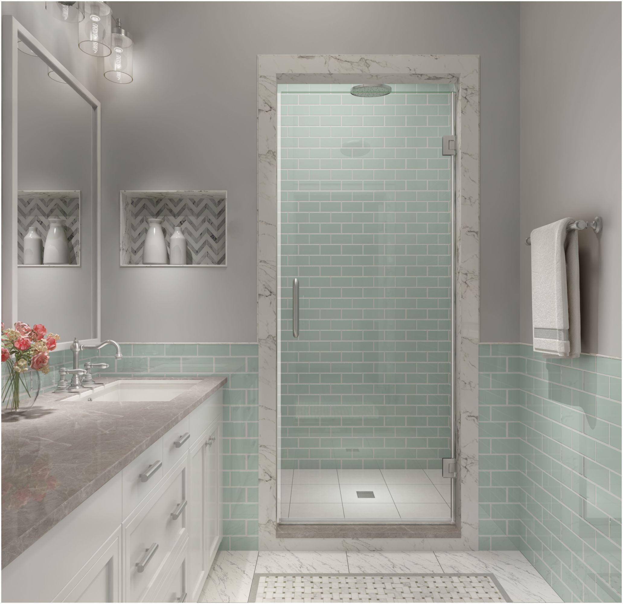 Kinkade XL 23.75" - 24.25" W x 80" H Hinged Frameless Shower Door