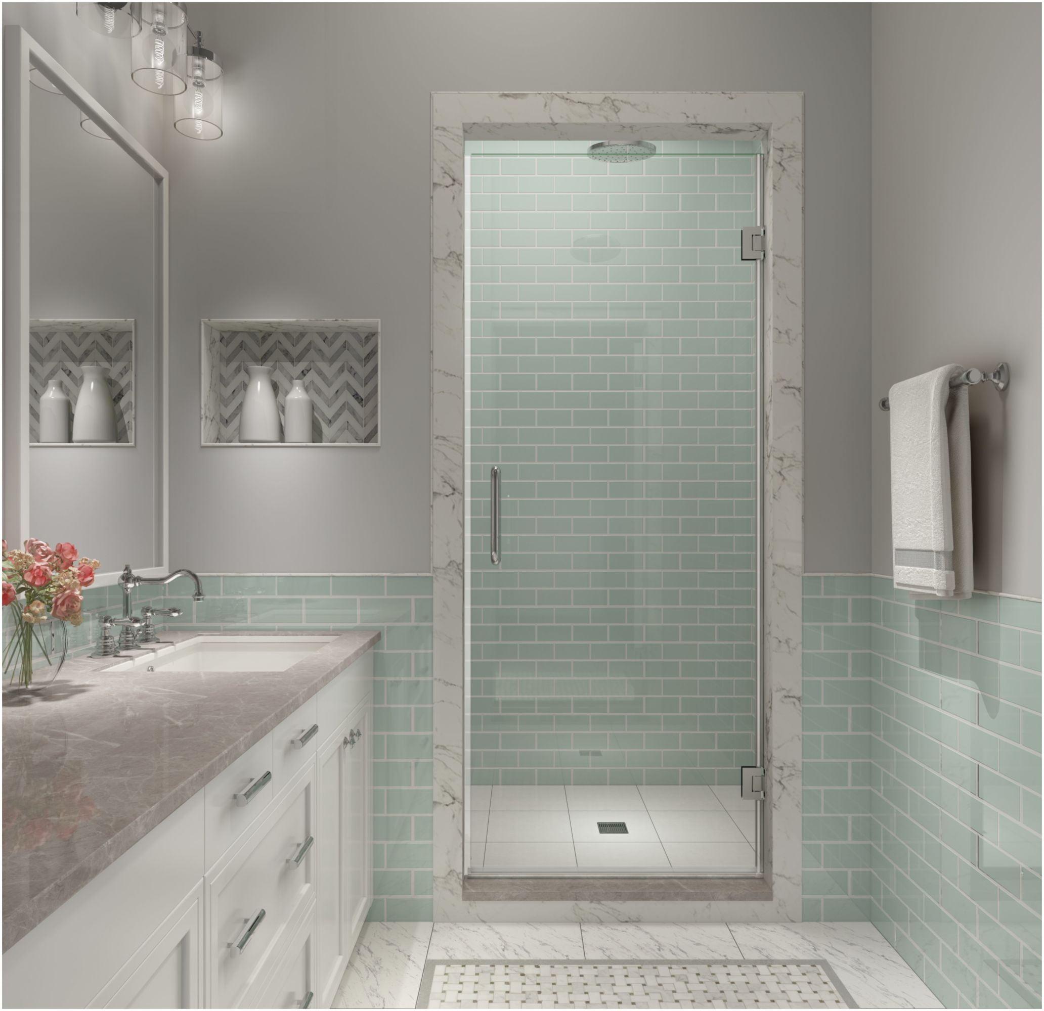 Aston Sdr997ez-33580 Kinkade Xl 80" High X 33-1/2" Wide Hinged Frameless Shower Door -