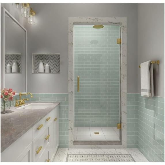 Aston Kinkade XL 33.25" - 33.75" W x 80" H Hinged Frameless Shower Door SDR997EZ-BG-33580