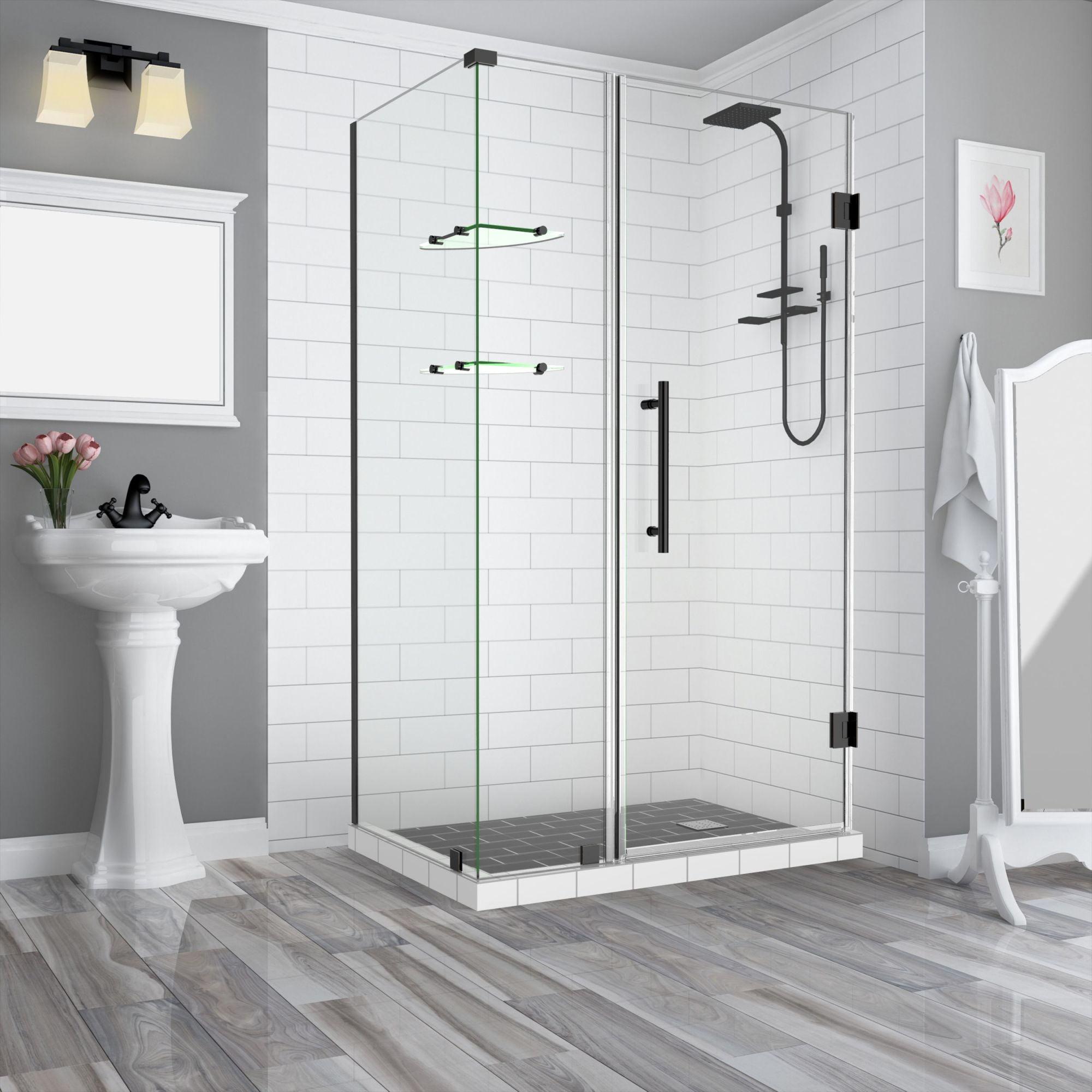 Aston Bromley GS Frameless 39" x 72" Rectangle Hinged Shower Enclosure SEN962EZ-MB-392530-10