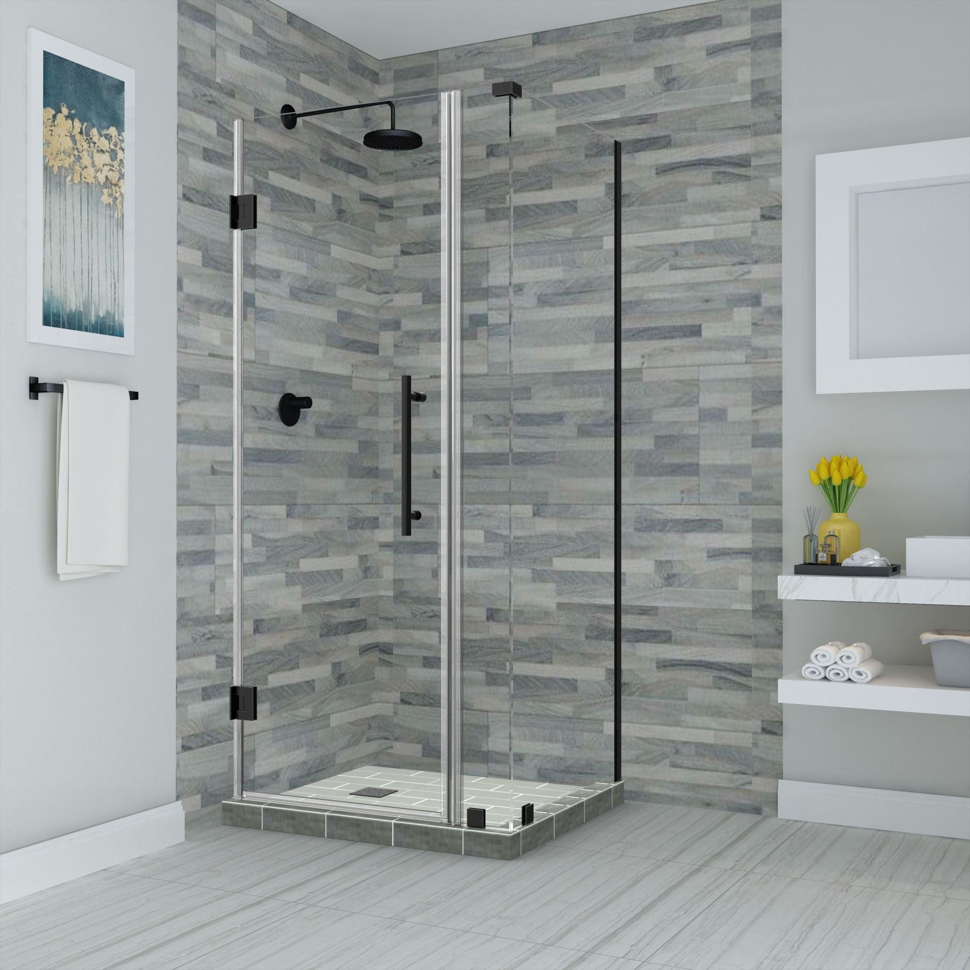 Aston Bromley 30" x 72" Rectangle Hinged Shower Enclosure SEN967EZ-MB-322630-10