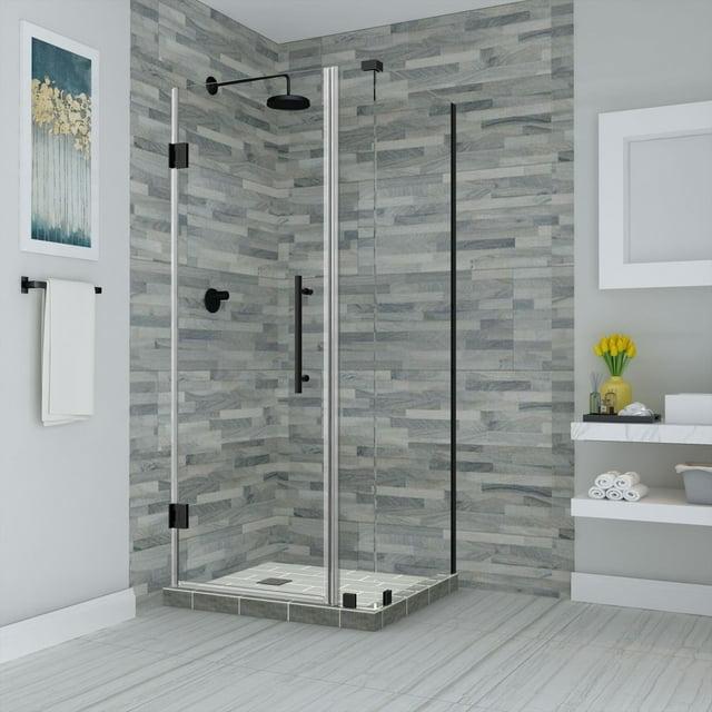 Aston Bromley 30" x 72" Rectangle Hinged Shower Enclosure SEN967EZ-MB-322630-10