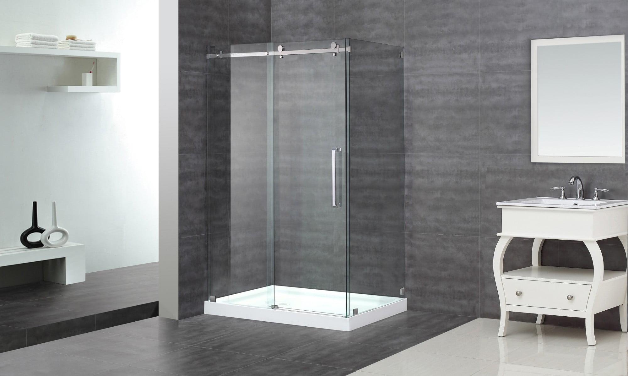 Moselle 44" x 77.5" Rectangular Sliding Shower Enclosure with Base