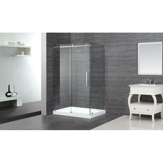 Moselle 44" x 77.5" Rectangular Sliding Shower Enclosure with Base