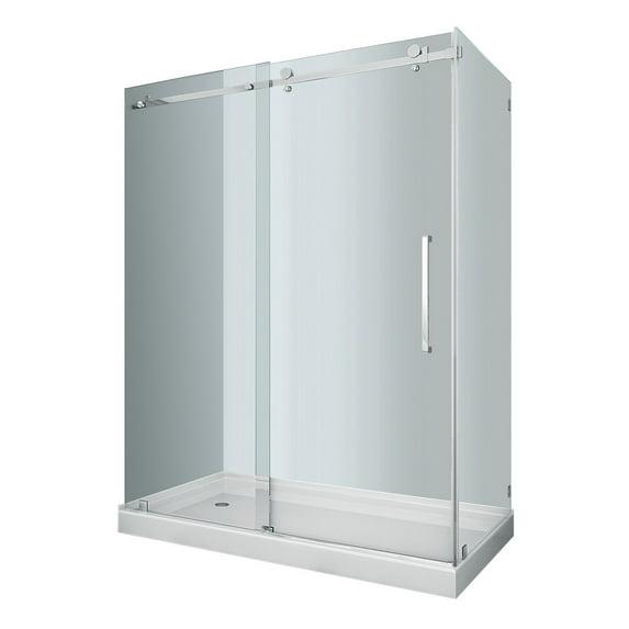 Aston Moselle 44" x 77.5" Rectangular Sliding Shower Enclosure with Base SEN976-TR-CH-48-10-L