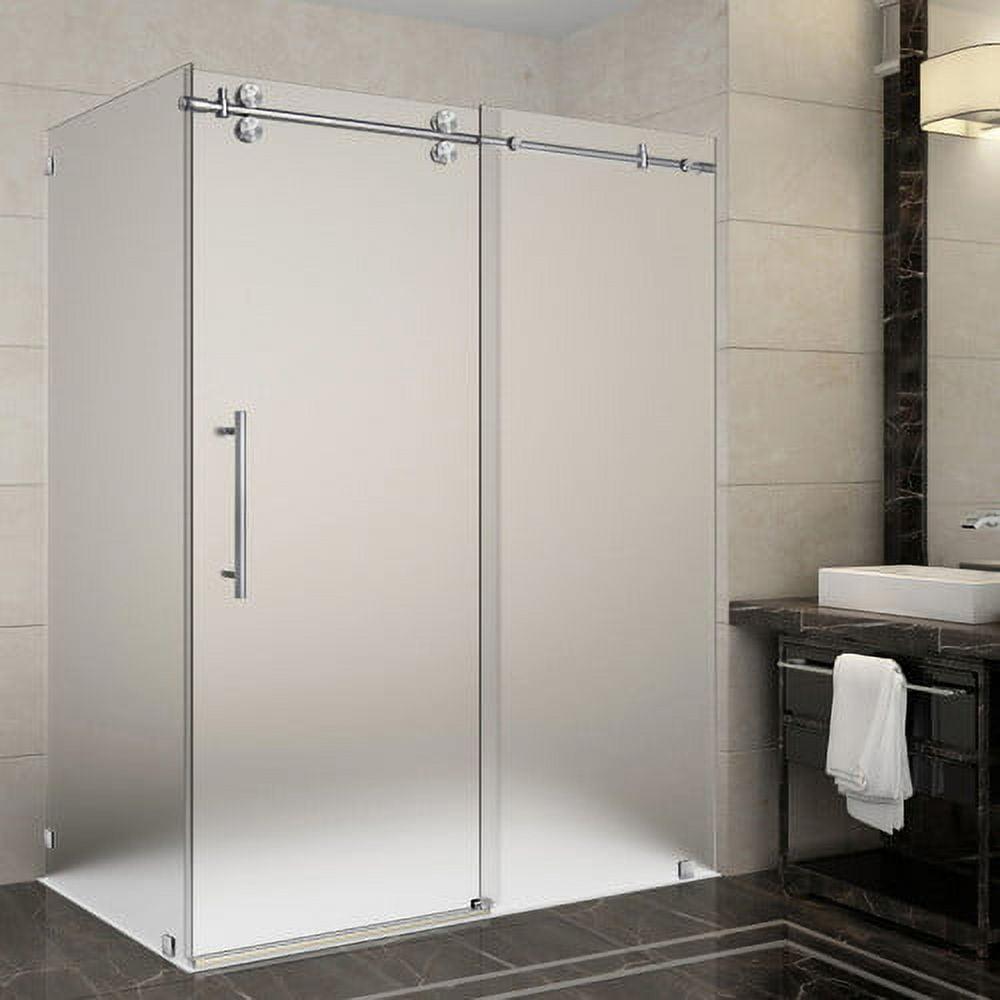 Langham 60" x 75" Frameless Frosted Glass Sliding Shower Enclosure