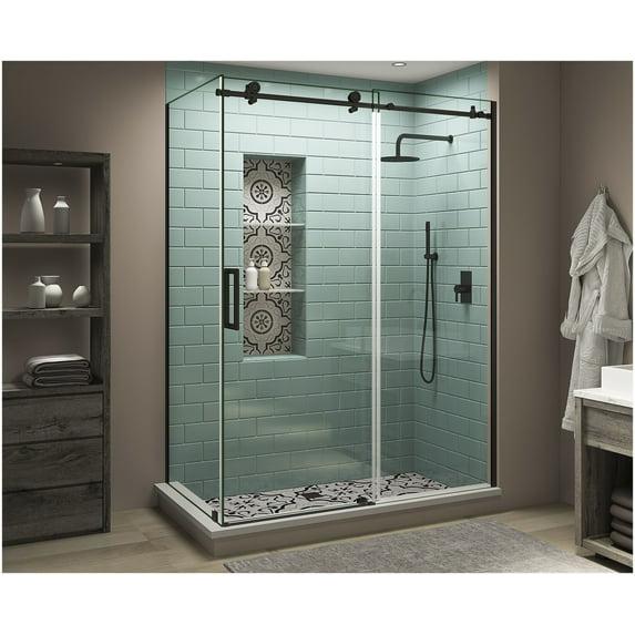 Coraline XL 44" - 48" W x 36" D x 80" H Frameless Rectangle Sliding Shower Enclosure