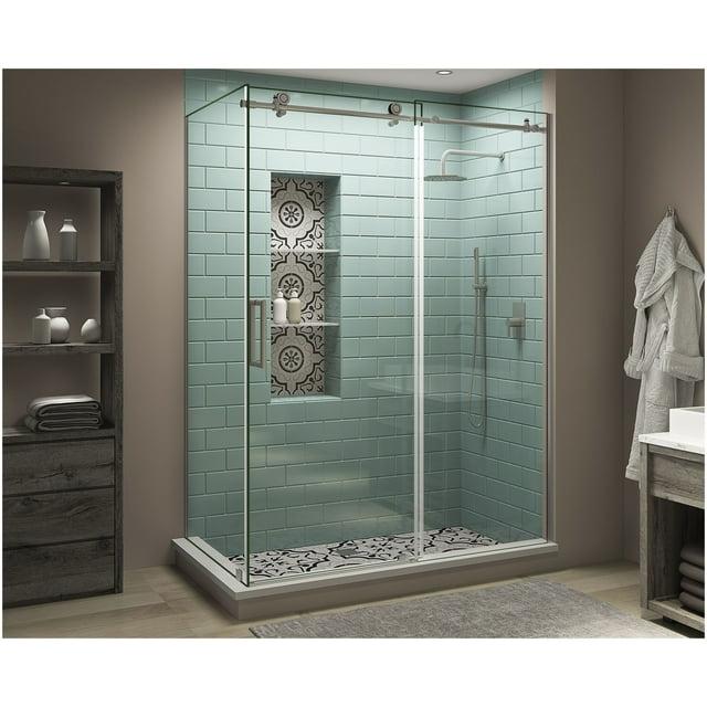 Coraline XL 56" - 60" W x 34" D x 80" H Frameless Rectangle Sliding Shower Enclosure