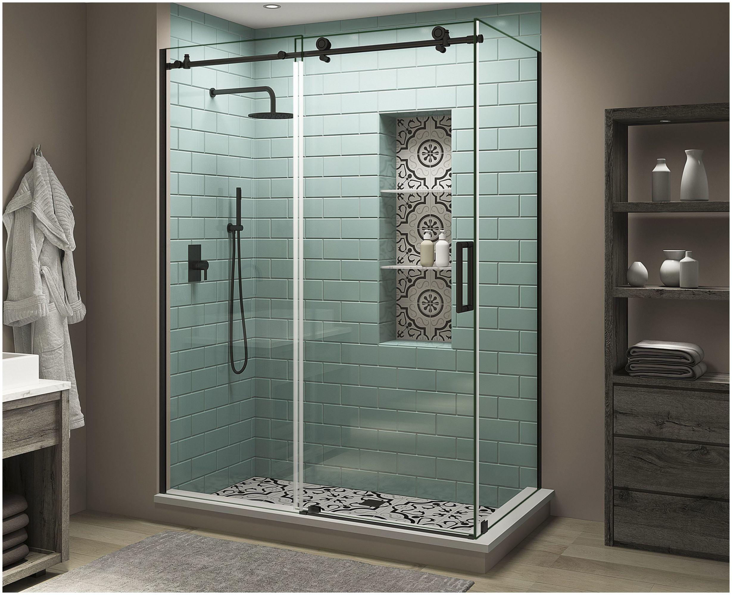 Aston SEN984EZ.UC-MB-603480-R Coraline XL 56" - 60" W x 34" D x 80" H Frameless Rectangle Sliding Shower Enclosure