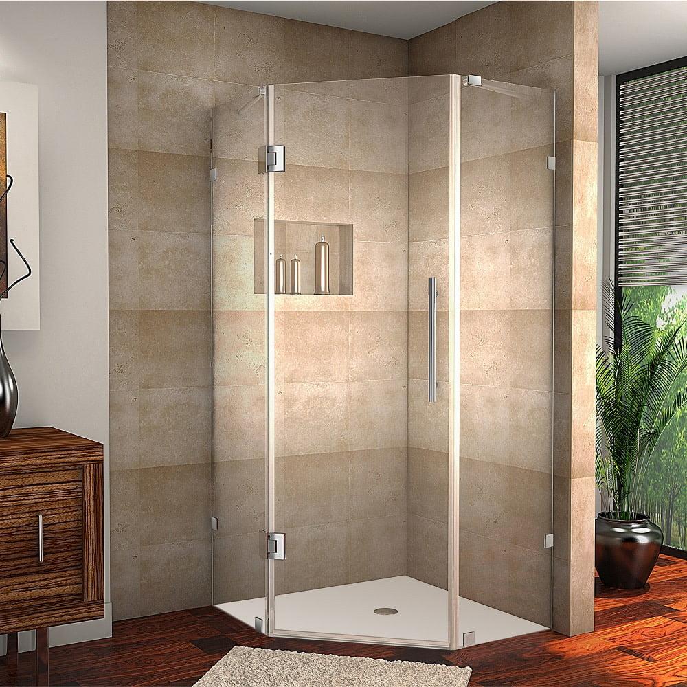 Neoscape 40" x 72" Frameless Chrome Neo-Angle Shower Enclosure