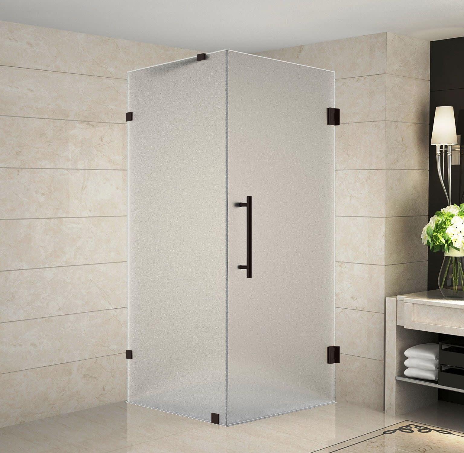 Aquadica Frameless 30" x 72" Square Hinged Shower Enclosure