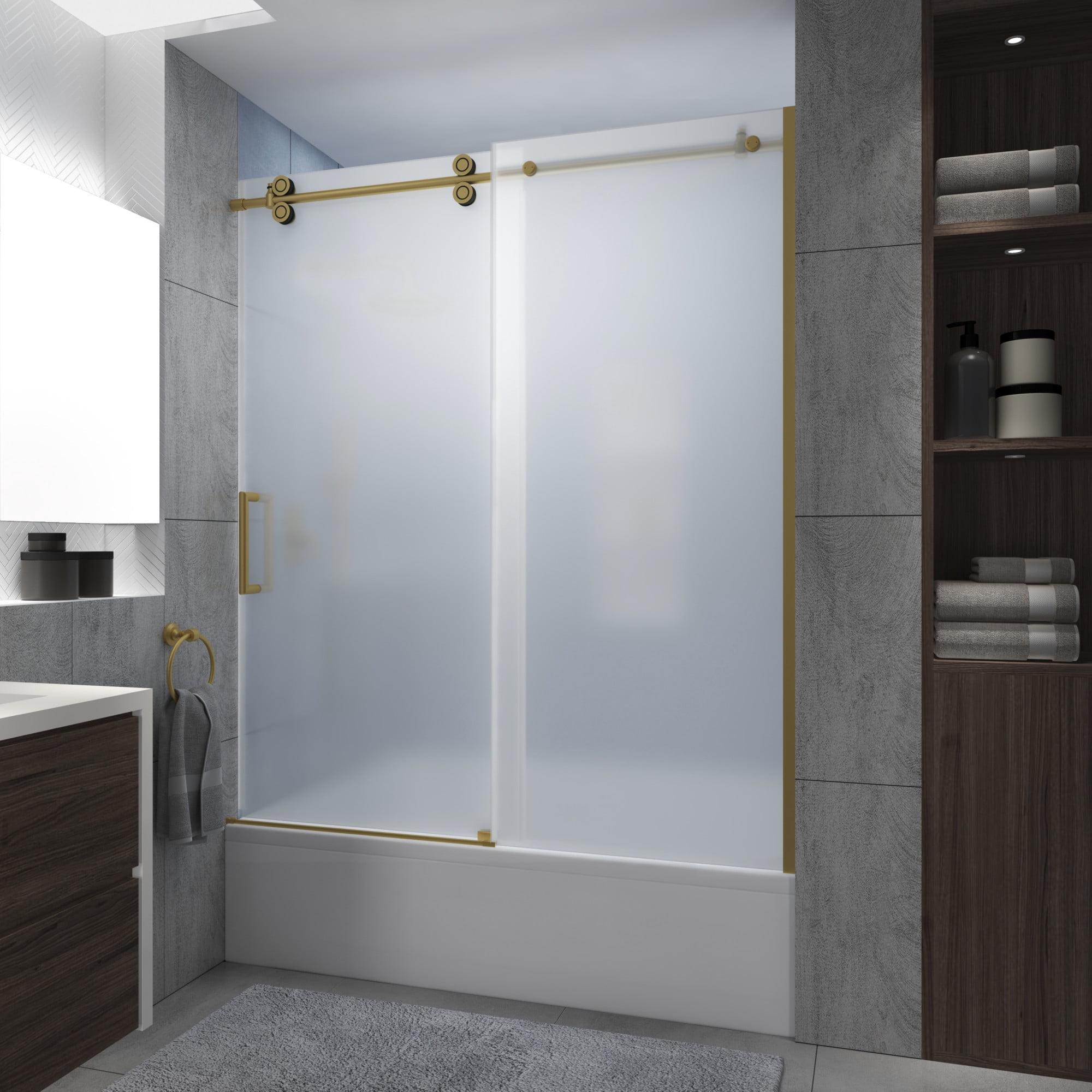 56" - 60" W x 70" H Sliding Frameless Tub Door