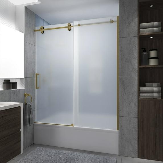 56" - 60" W x 70" H Sliding Frameless Tub Door
