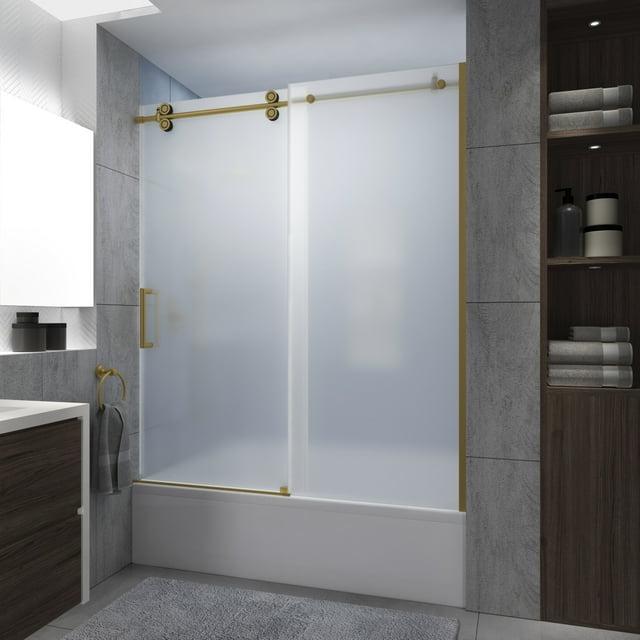 56" - 60" W x 70" H Sliding Frameless Tub Door