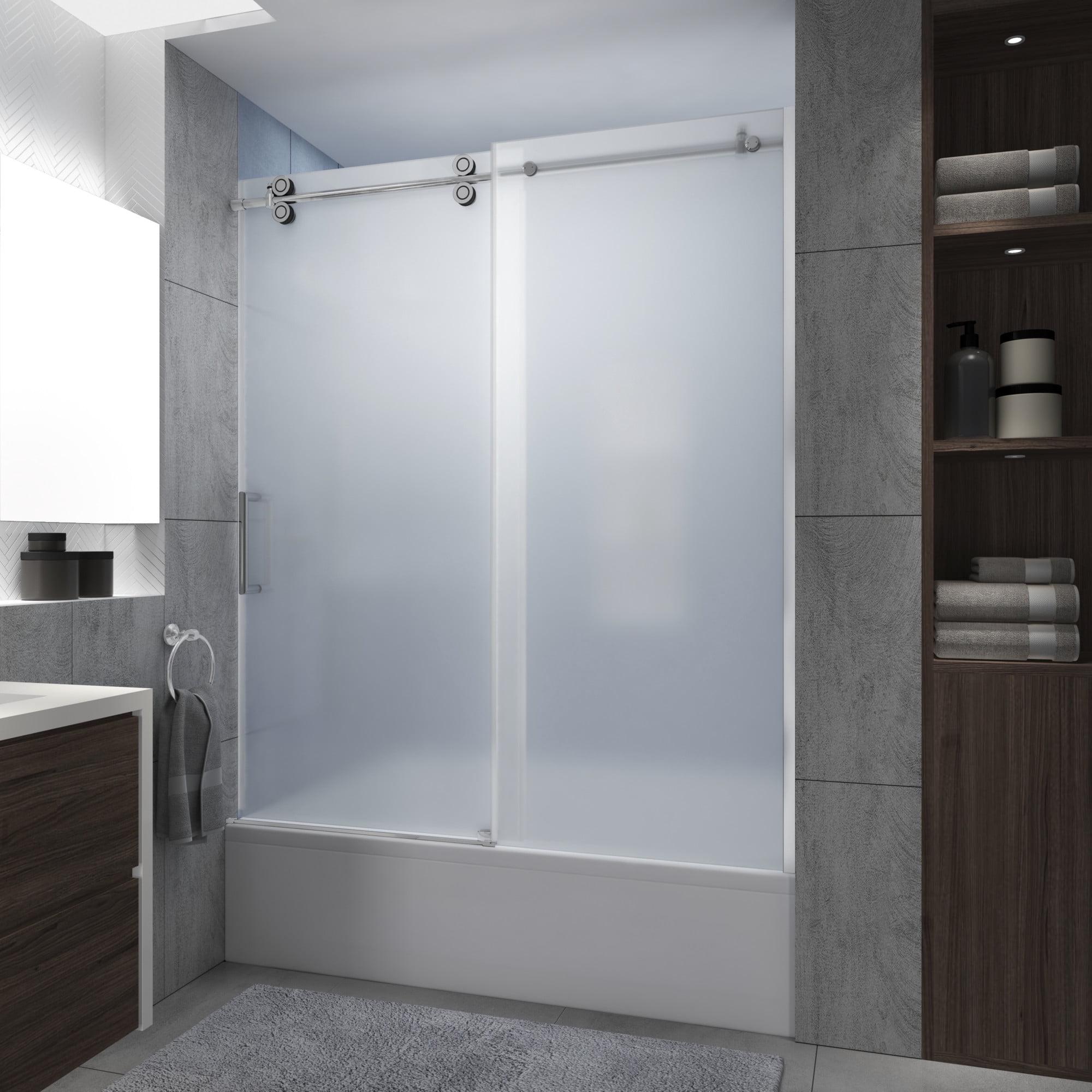 56" - 60" W x 70" H Sliding Frameless Tub Door
