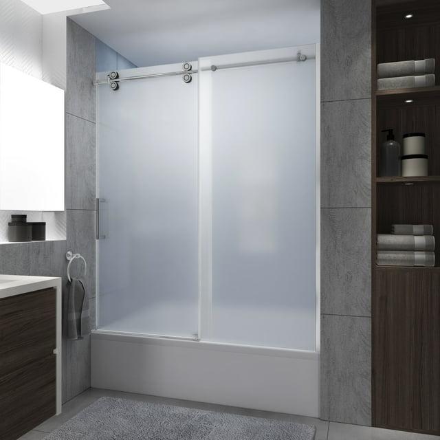 56" - 60" W x 70" H Sliding Frameless Tub Door