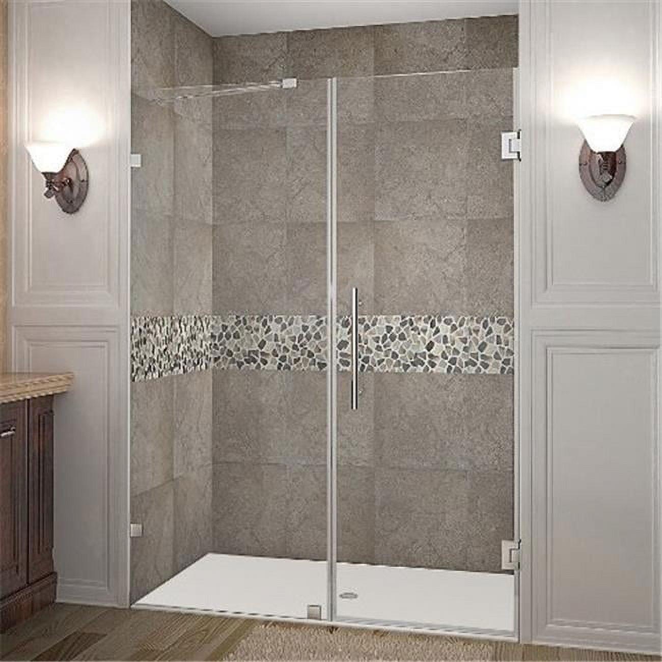Nautis 72" H Hinged Frameless Shower Door