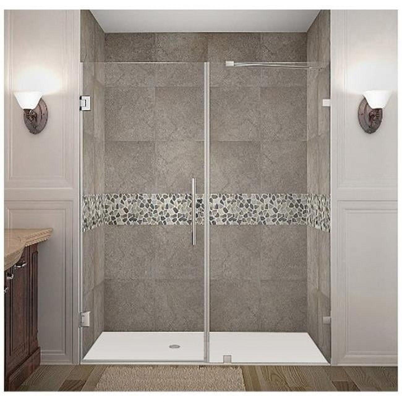Nautis 72" H Hinged Frameless Shower Door