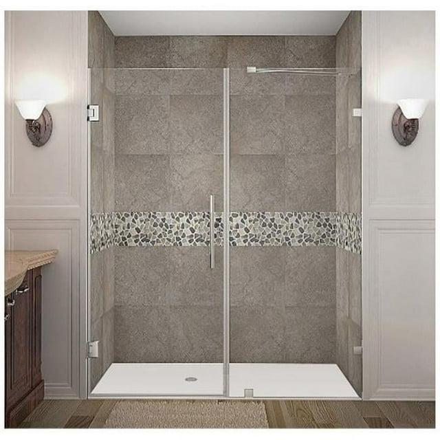 Nautis 72" H Hinged Frameless Shower Door