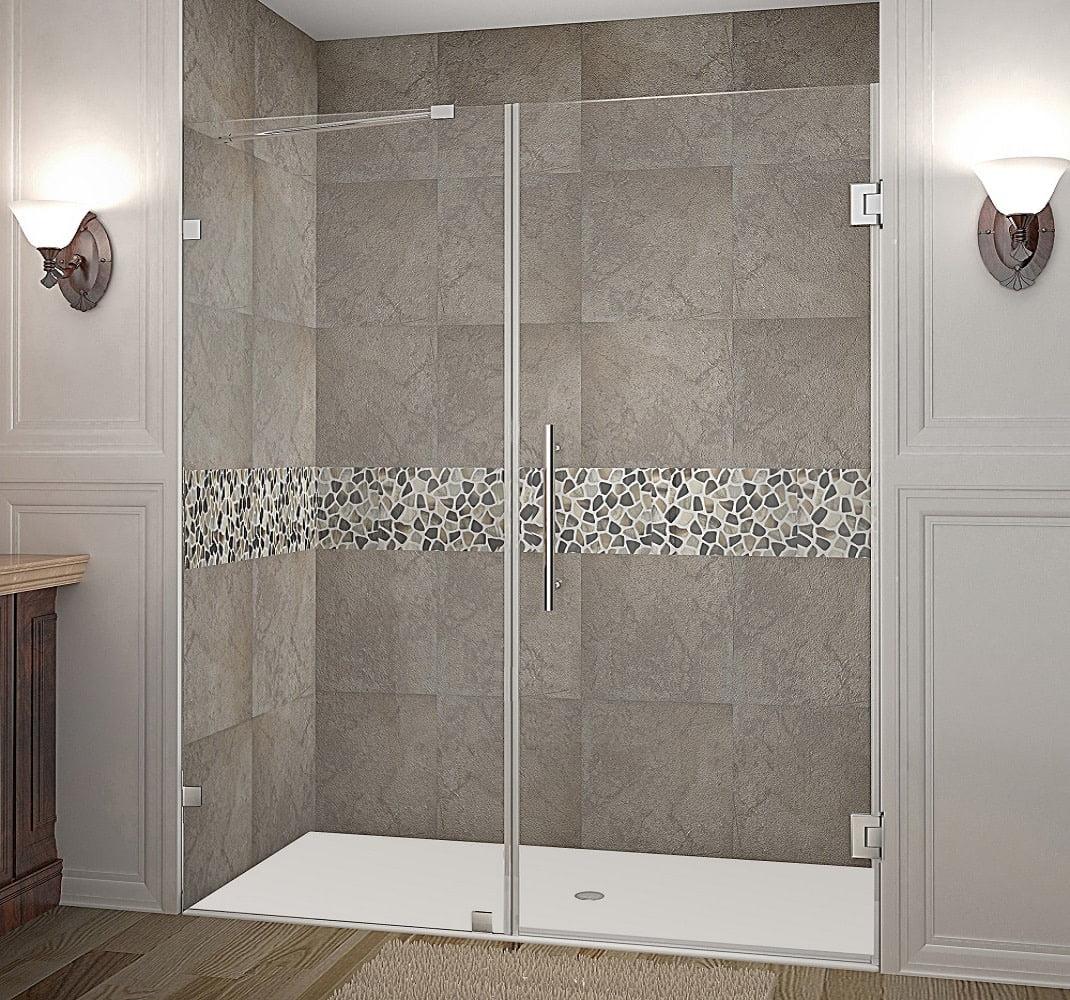 Aston Sdr985-68-10 Nautis 68" Wide X 72" High Frameless Hinged Shower Door - Stainless