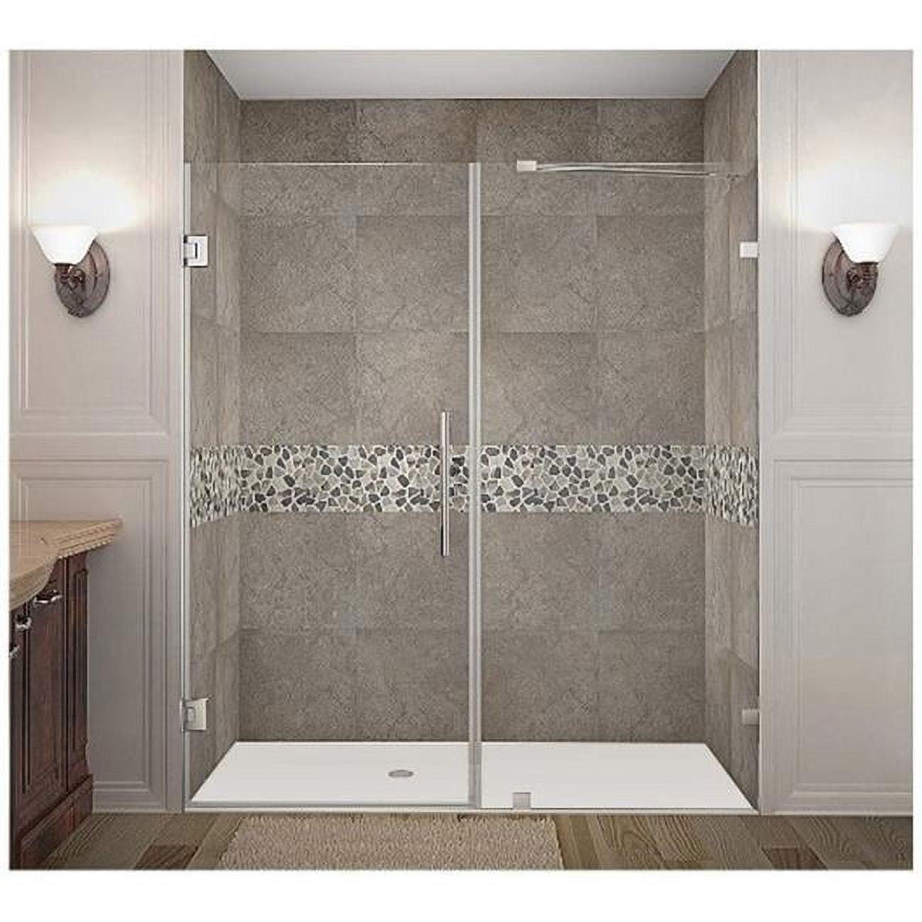 Nautis 72" H Hinged Frameless Shower Door