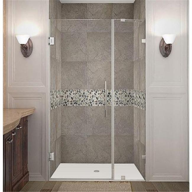 Nautis 36'' x 72'' Frameless Clear Tempered Glass Shower Door