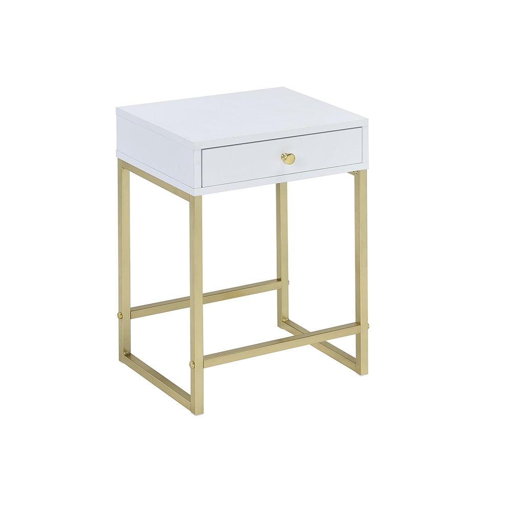 Ergode Accent Table White & Brass