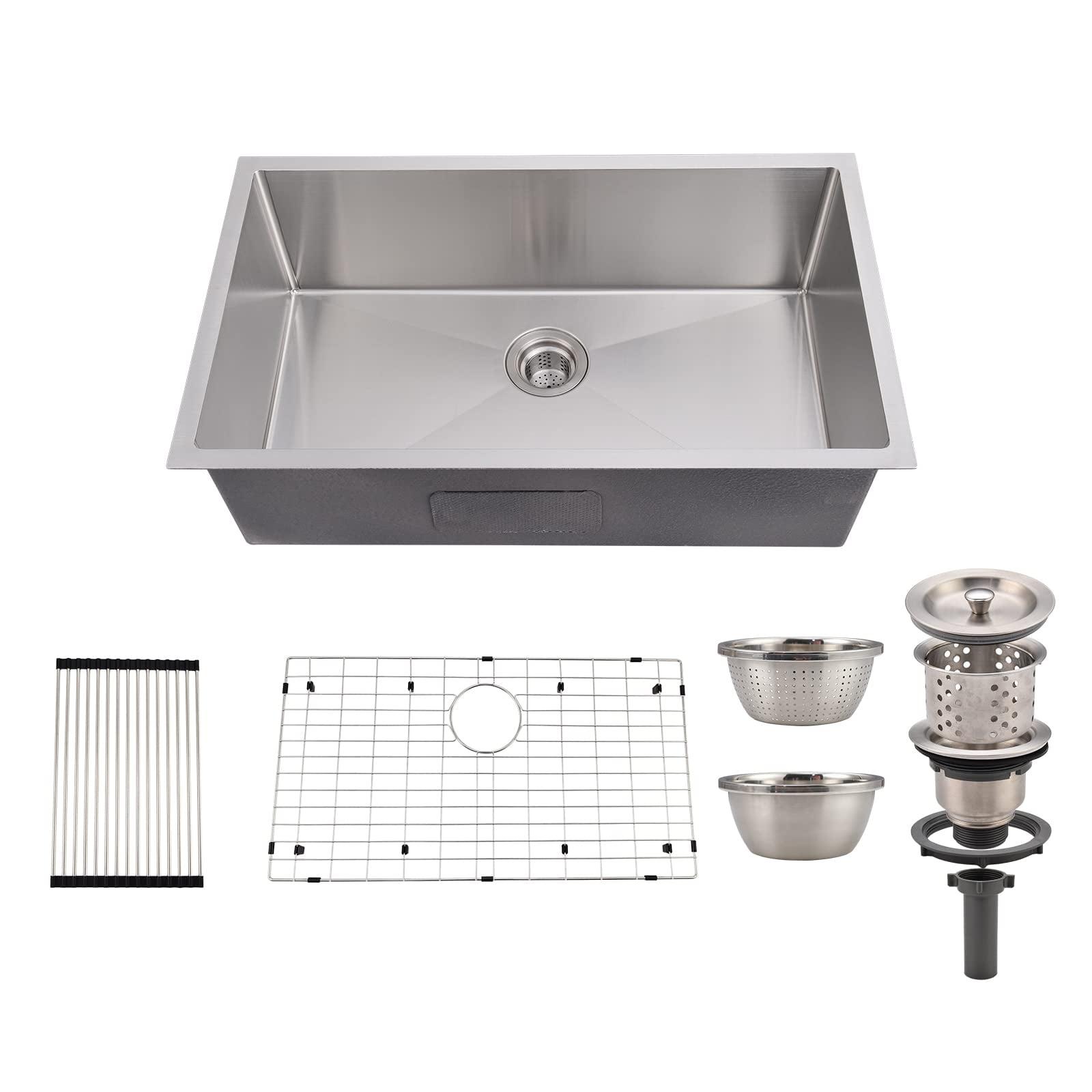 32'' L Undermount Single Bowl Stainless Steel Kitchen Sink