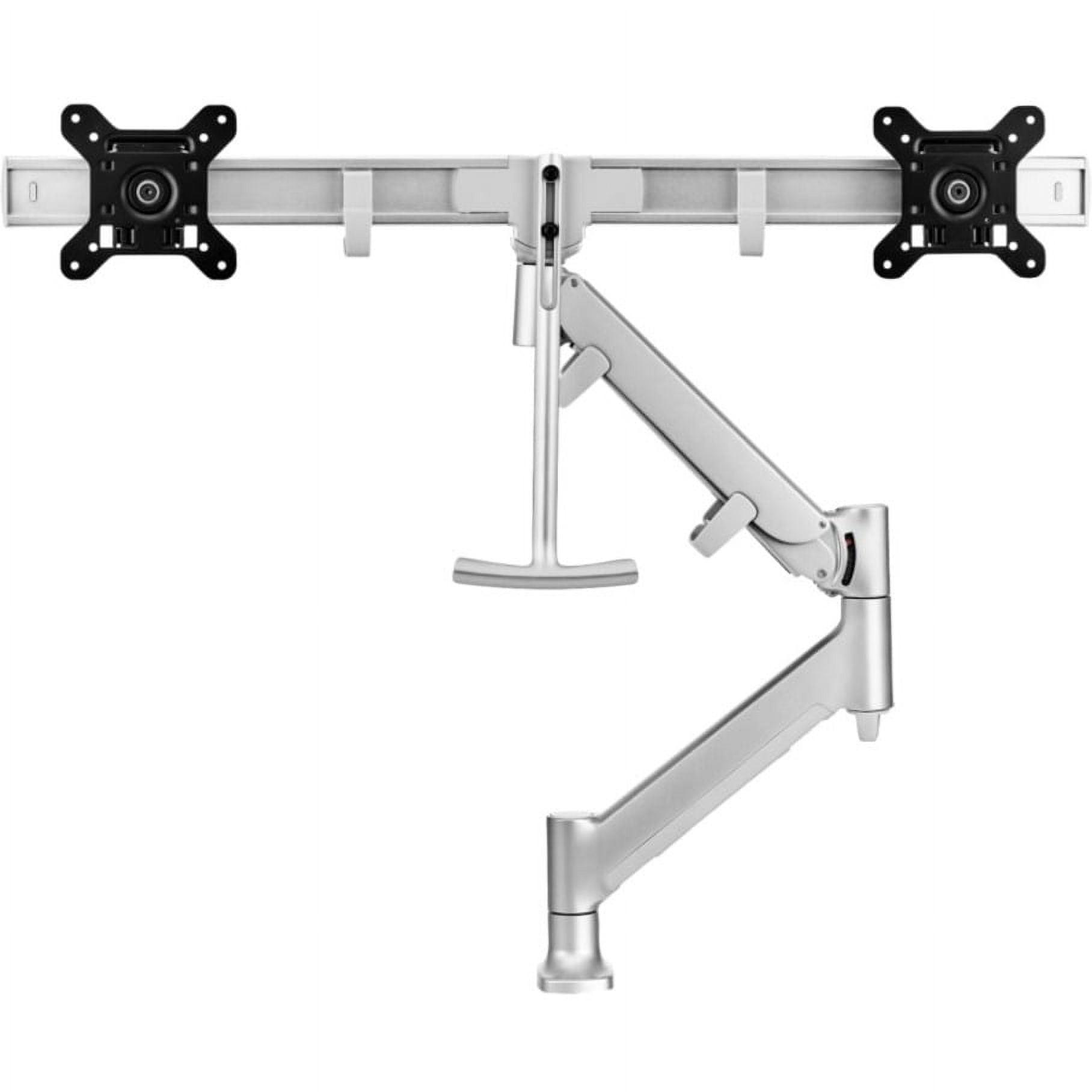 Silver Dual Monitor Desk Mount with Dynamic Arm