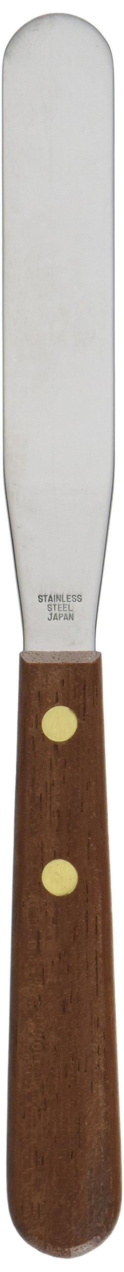 Small Stainless Steel Offset Spatula with Wood Handle