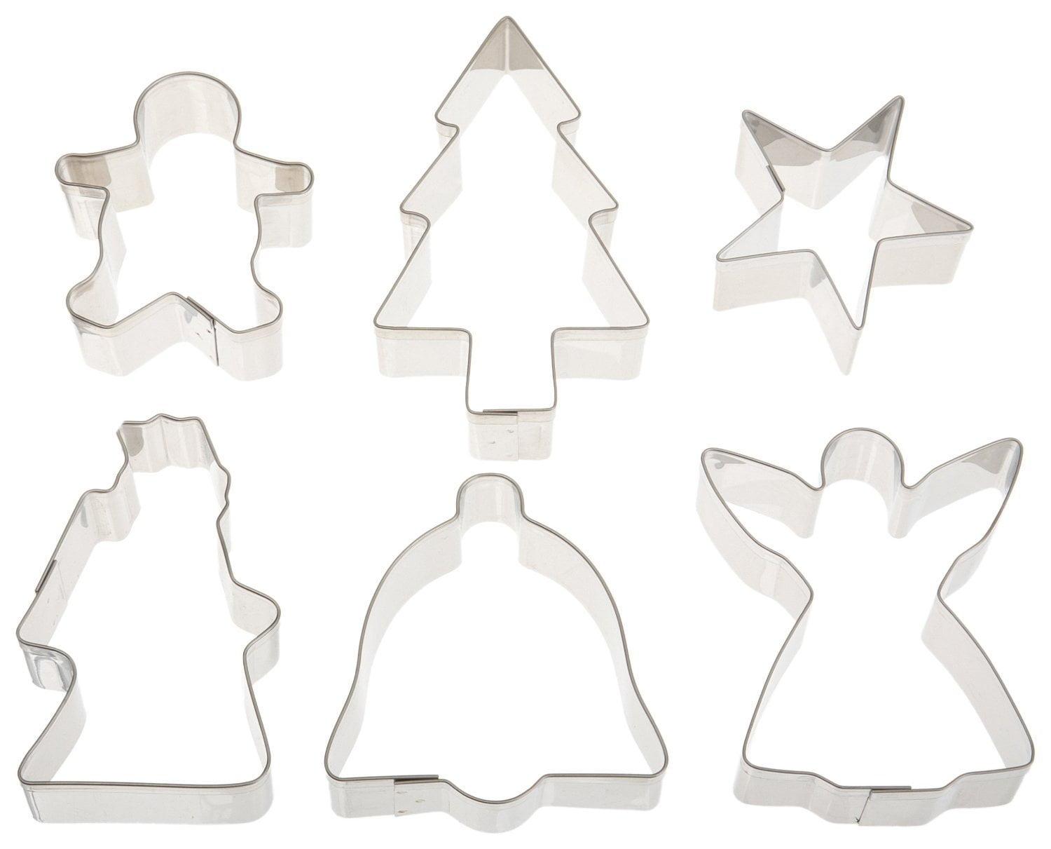 Stainless Steel Christmas Cookie Cutter Set with 6 Shapes