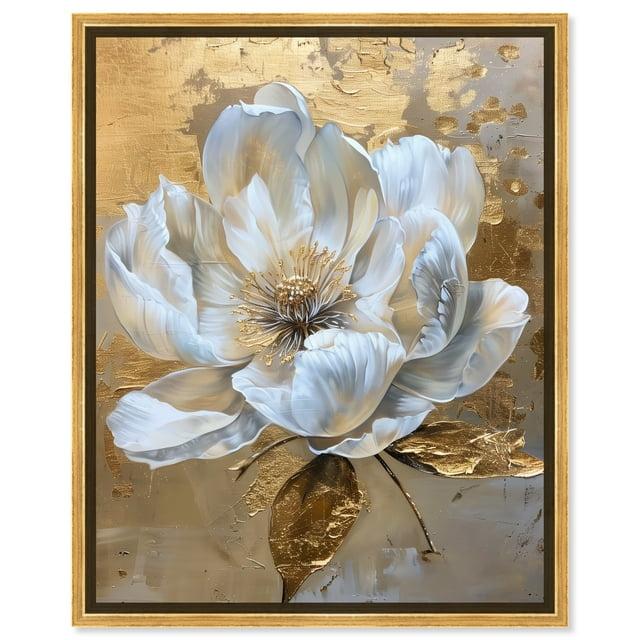 Art Remedy Athenas Flower Floral Fine Wall Art, 20" x 24", Gold Frame
