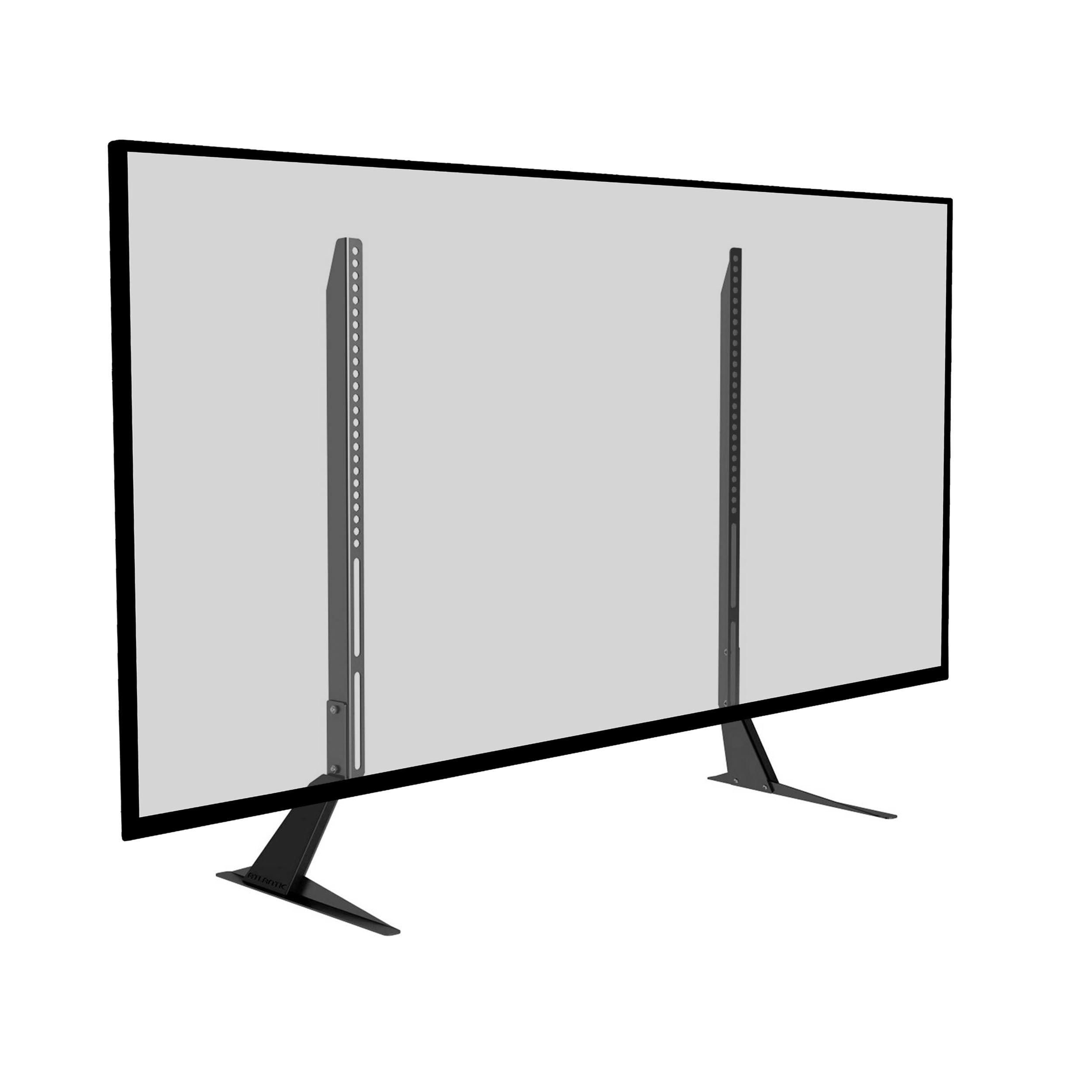 Elevate 14" Black Steel Adjustable Tabletop TV Stand with Cabinet