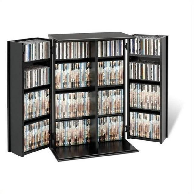 Atlin Designs 34" Small Style Deluxe Wood Media Cabinet in Black