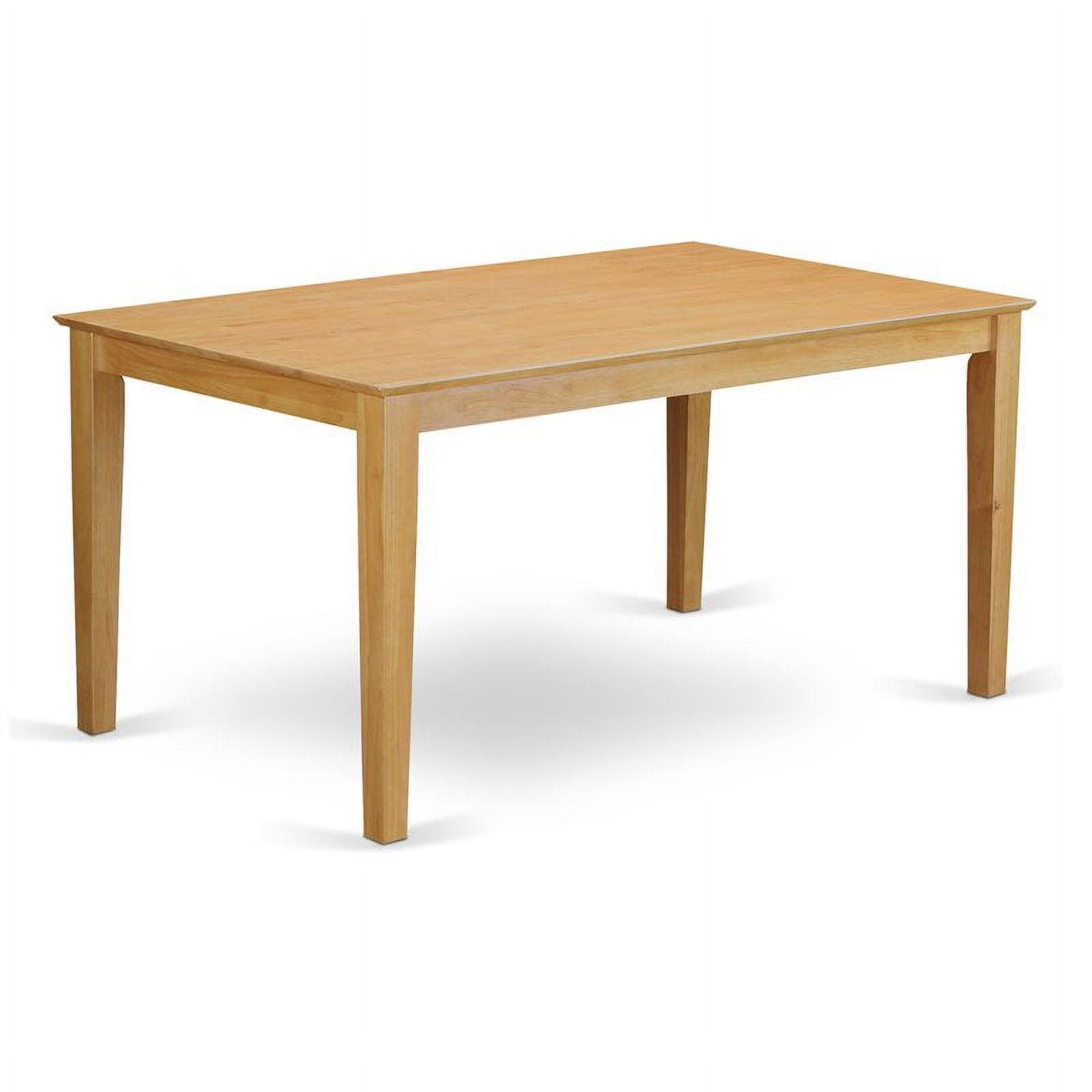 Oak Finish Rectangular Wood Dining Table