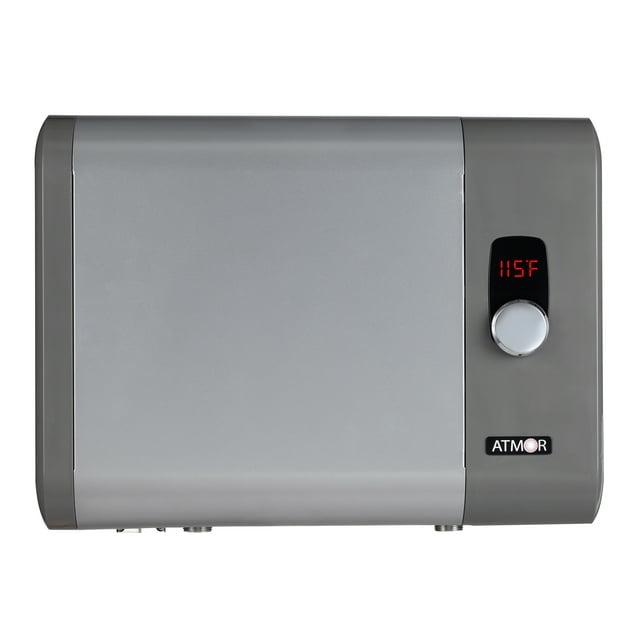 Atmor 24kW 4.65 GPM Electric Tankless Water Heater, ideal for 2 bedroom home, up to 5 simultaneous applications