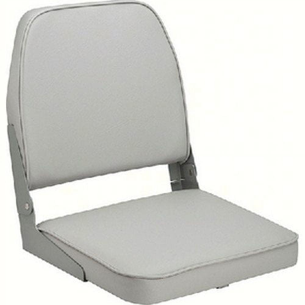 Gray Low-Back Padded Boat Seat with Plastic Frame