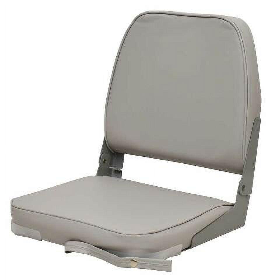 Attwood 98395GY Low-Back Padded Boat Seat, Gray, High-Impact Plastic Frame, 7 Inches W x 16 Inches D x 16 Inches H