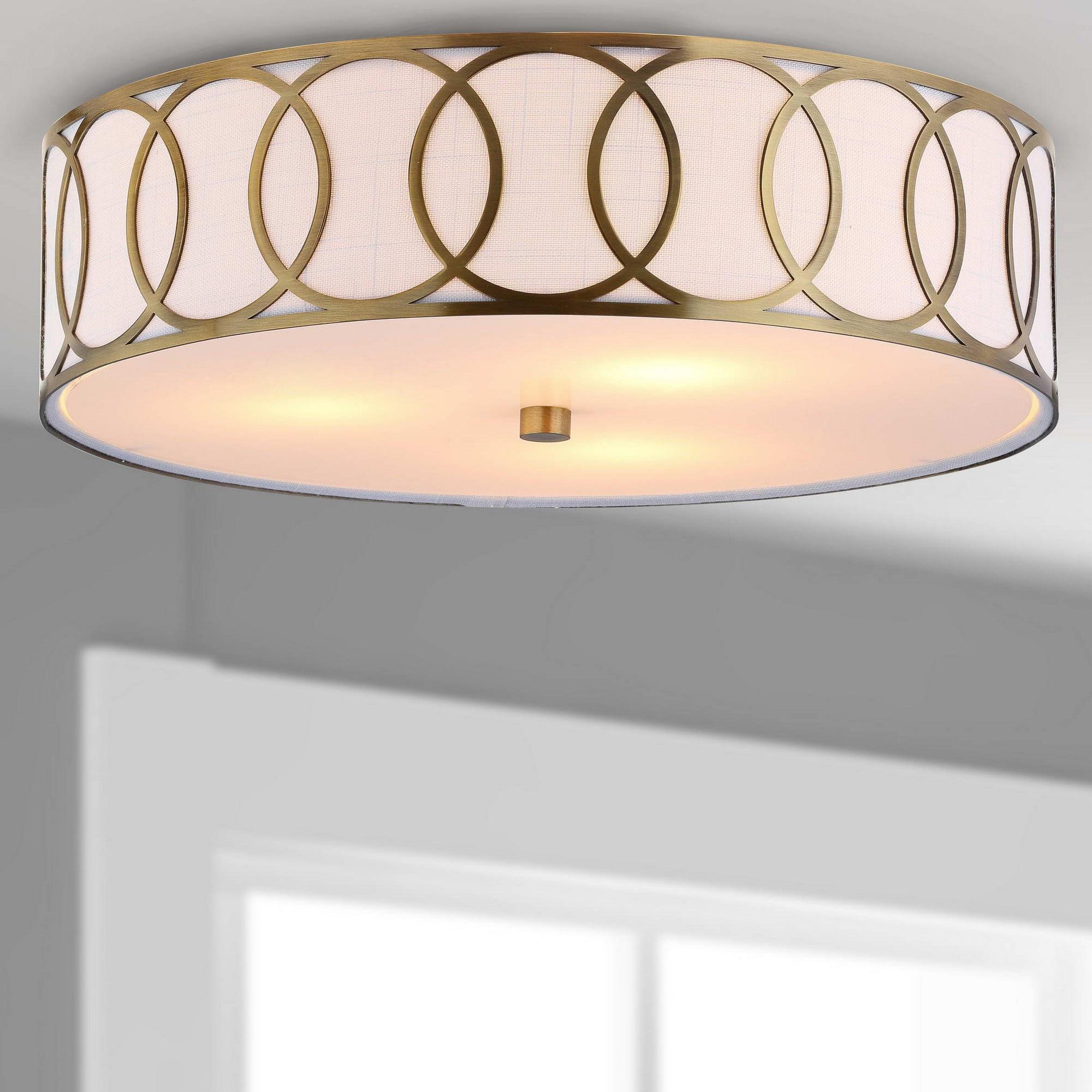 Aubrey 3-Light 15.5" Metal LED Flush Mount, Brass