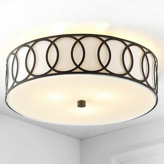 Aubrey 3-Light 15.5" Metal LED Flush Mount, Oil Rubbed Bronze
