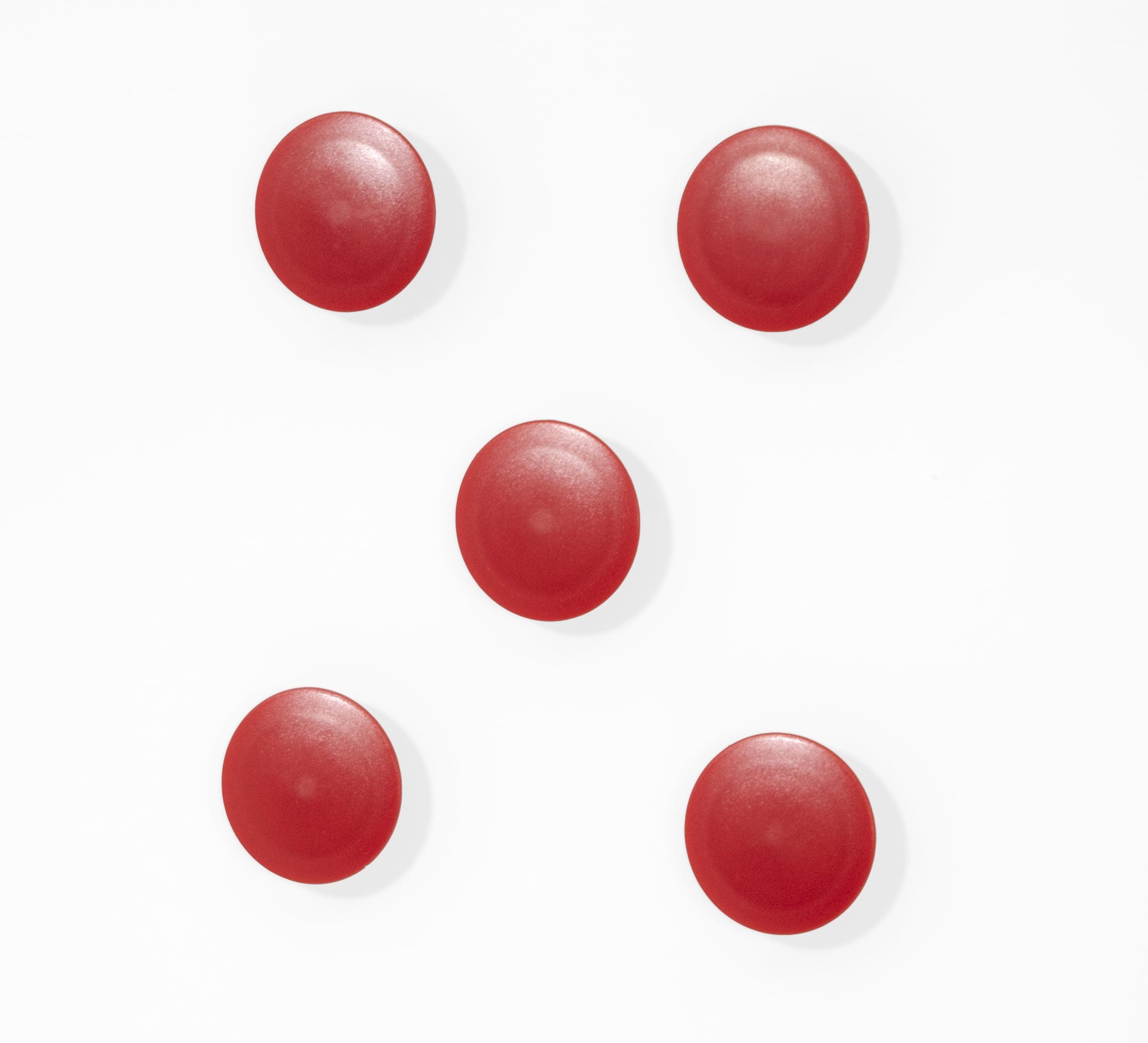 Audio-Visual Direct High Powered Magnets for Glass Dry-Erase Boards, Set of 5 Red