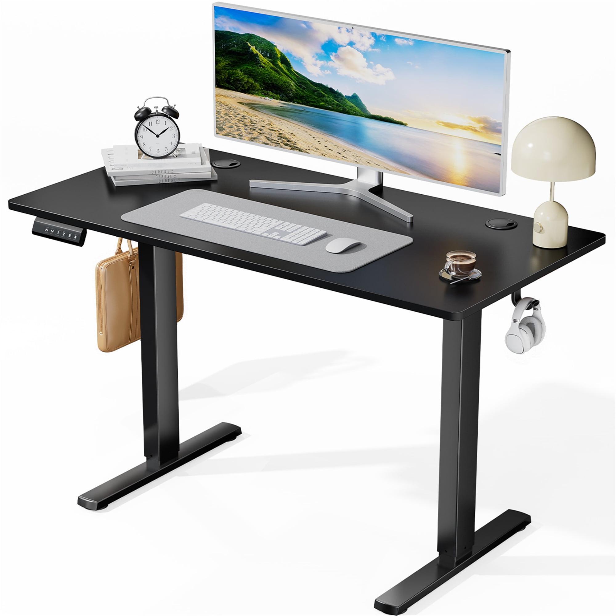 Electric Stand up Desk, 48'' Wide Desktop with Adjustable Height, Standing Computer Desk for Home Ofiice, Black