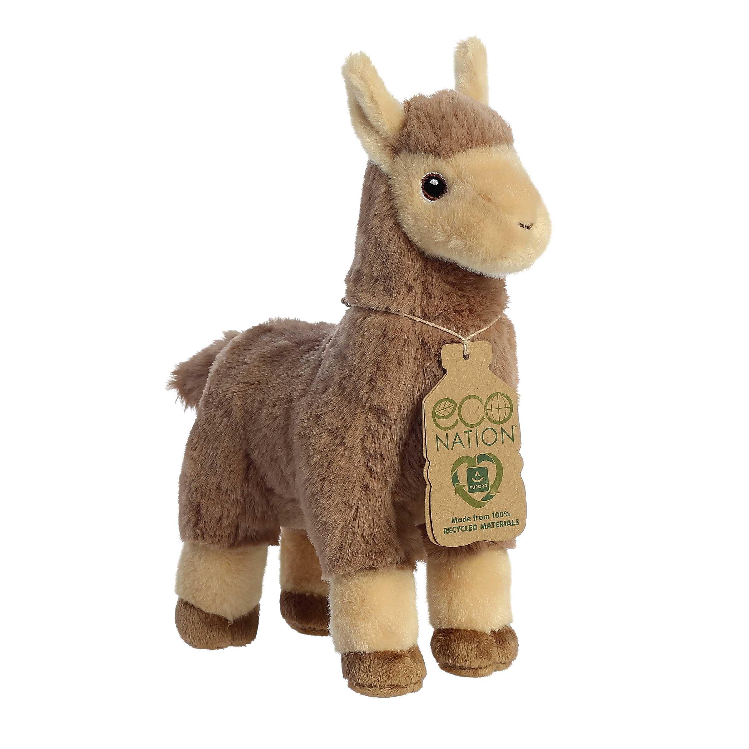 Aurora Medium Llama Eco Nation Eco-Friendly Stuffed Animal Tan 9.5"