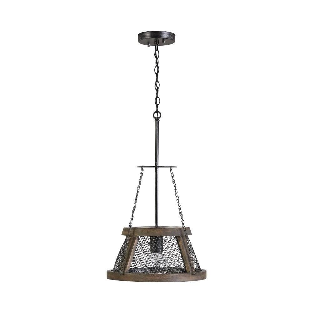 Lagmore Zinc & Wood 1-Light Farmhouse Pendant