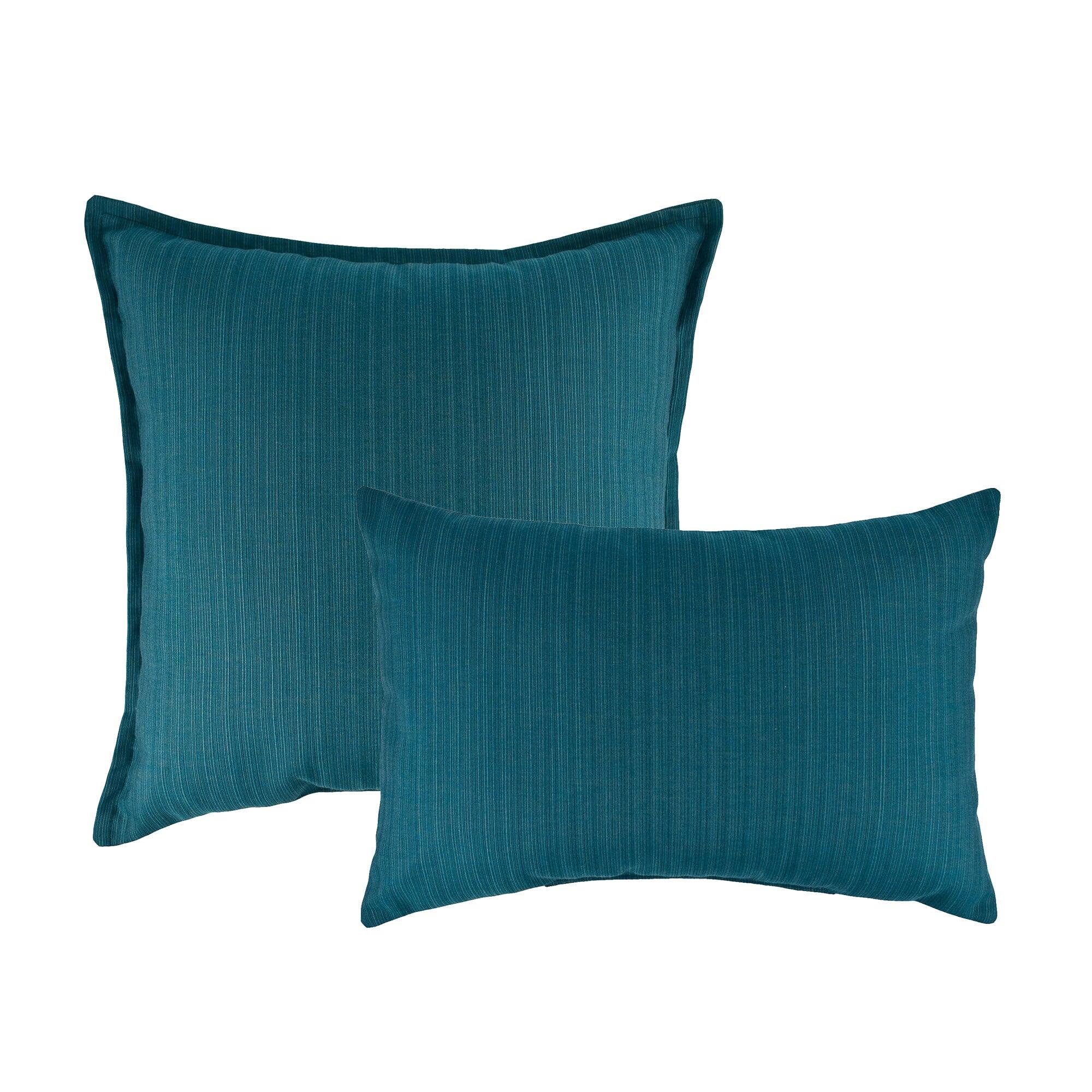 Austin Horn Classics  Sunbrella Dupione Deep Sea Combo Outdoor Throw Pillows
