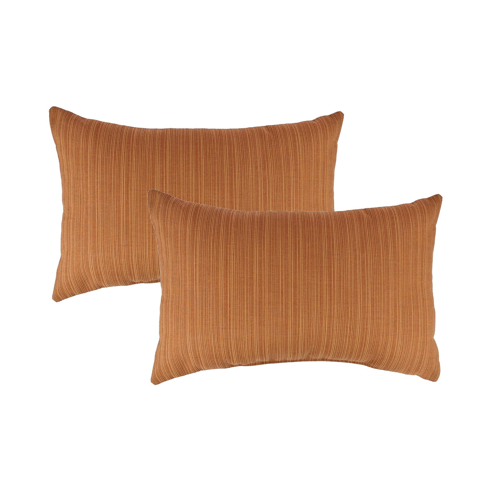 Austin Horn Classics  Sunbrella Dupione Nectarine Boudoir Outdoor Throw Pillows (set of 2)