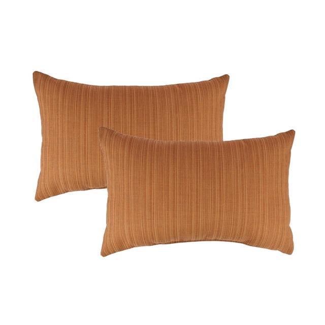 Austin Horn Classics  Sunbrella Dupione Nectarine Boudoir Outdoor Throw Pillows (set of 2)