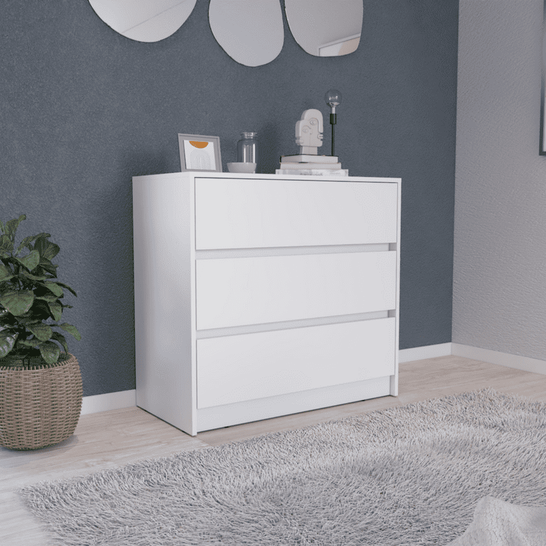 Austin Three Drawer Dresser Pull Out Mechanism