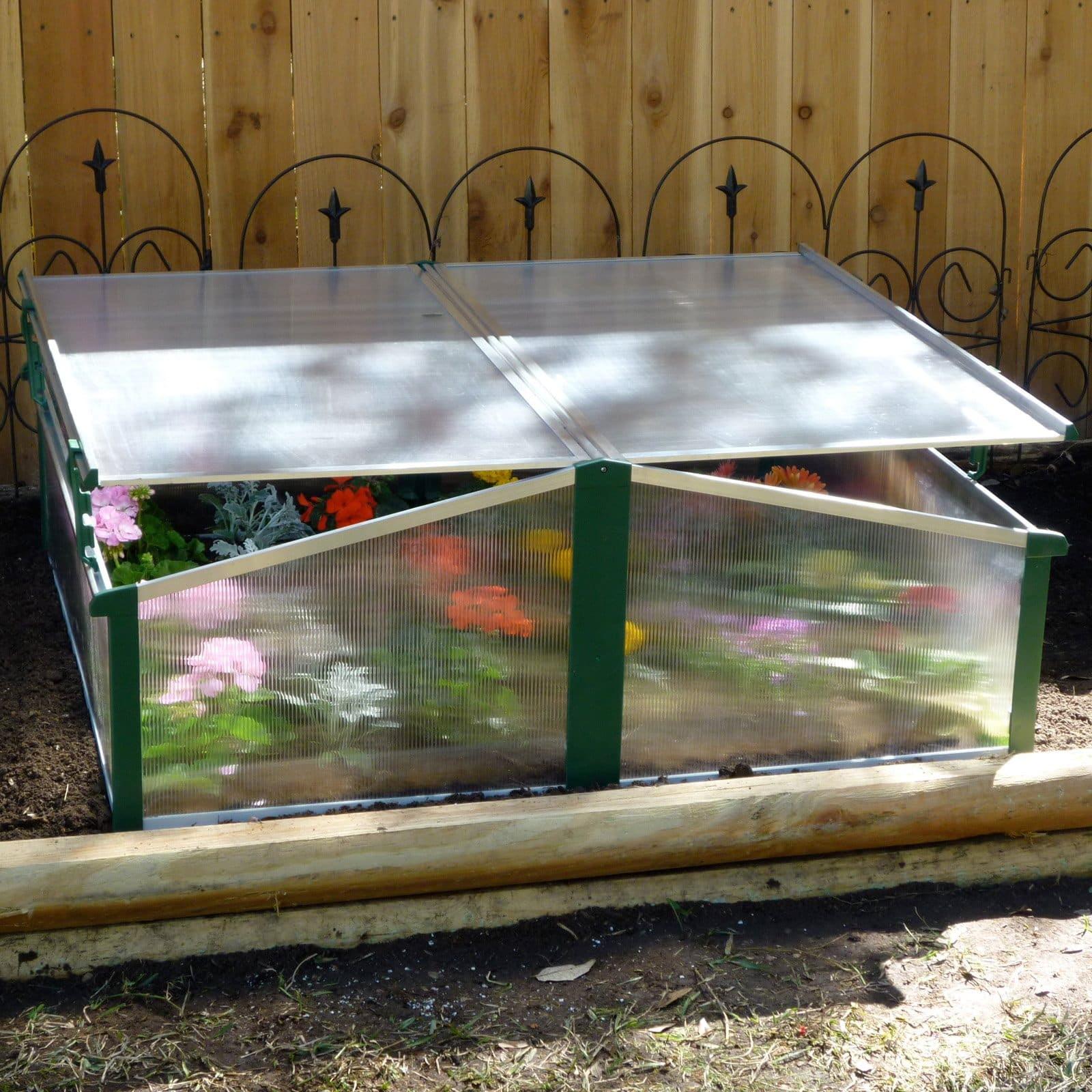 Green Twin-Wall Polycarbonate Double Cold Frame