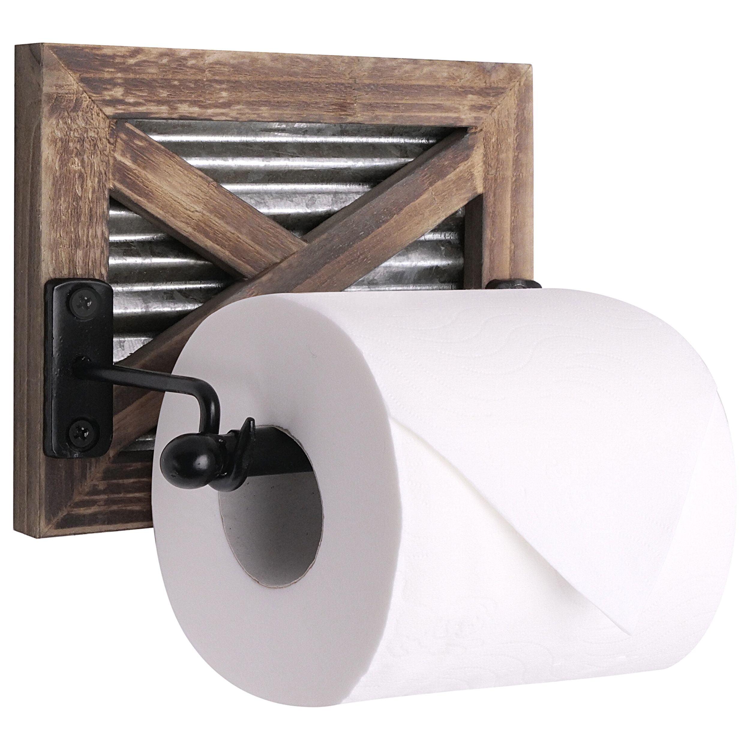 Wall Mount Rustic Farmhouse Toilet Paper Holder